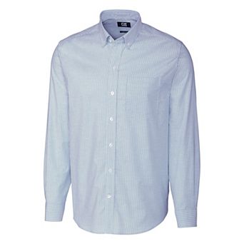 Cutter & Buck Stretch Oxford Stripe Mens Big and Tall Long Sleeve Dress Shirt
