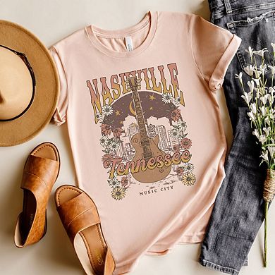 Nashville Tennessee Flowers Short Sleeve Graphic Tee