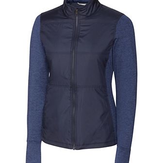 Cutter & Buck Stealth Hybrid Quilted Womens Full Zip Windbreaker Jacket