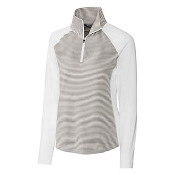 Cutter & Buck Forge Tonal Stripe Stretch Half Zip Womens Top