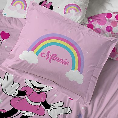 Disney's Minnie Mouse Rainbow Stripes Queen Bedding Set