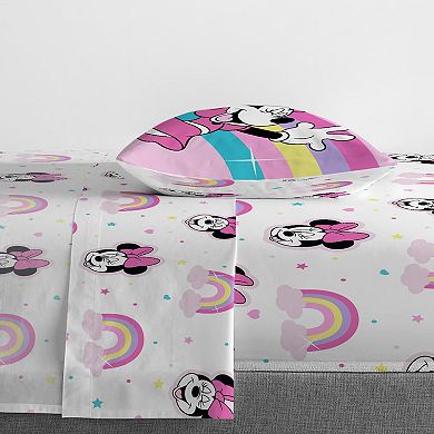 Disney's Minnie Mouse Rainbow Stripes Queen Bedding Set