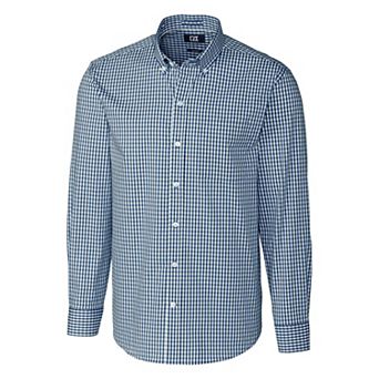 Cutter & Buck Easy Care Stretch Gingham Mens Long Sleeve Dress Shirt