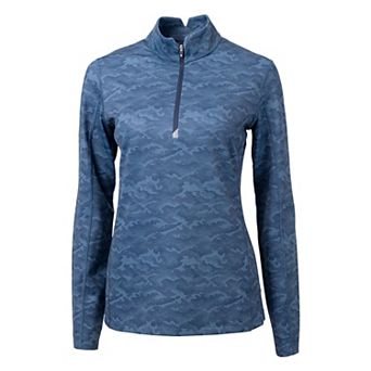 Cutter & Buck Traverse Camo Print Stretch Quarter Zip Womens Pullover