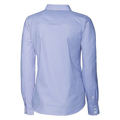 Cutter & Buck Stretch Oxford Stripe Womens Long Sleeve Dress Shirt