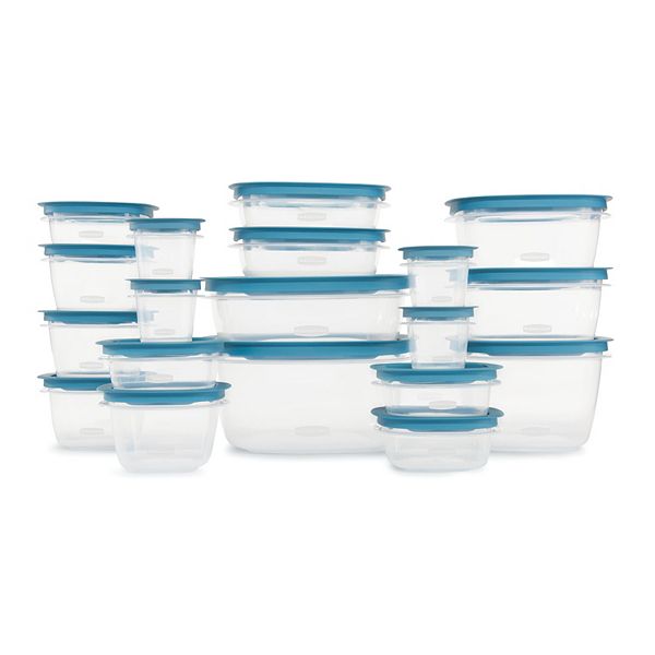 Rubbermaid Easy Find Vented Lids Food Storage Containers, 38-Piece Set,  Teal 