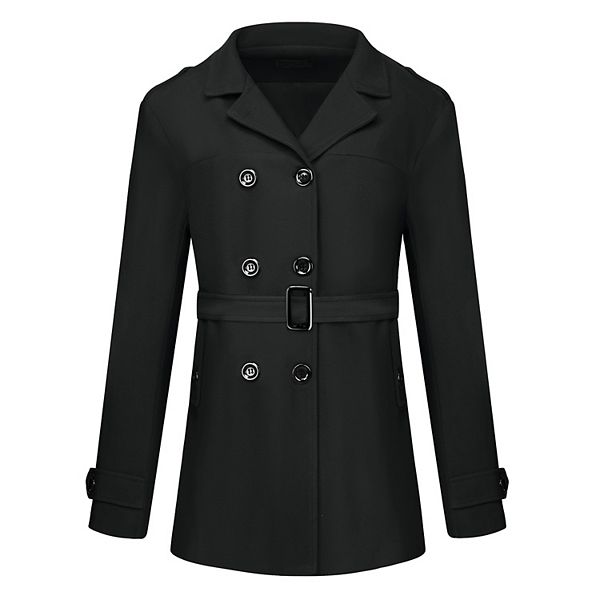 Men's Overcoat Double Breasted Notch Lapel Trench Coat With Belt