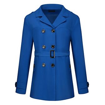 Men's Overcoat Double Breasted Notch Lapel Trench Coat With Belt
