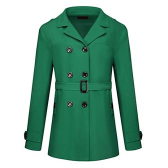 Men's Overcoat Double Breasted Notch Lapel Trench Coat With Belt