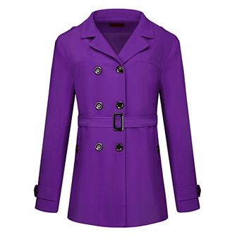 Men's Overcoat Double Breasted Notch Lapel Trench Coat With Belt