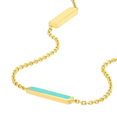 Color Romance 14k Gold & Enamel Bar Alternating Station Anklet