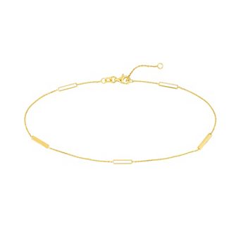 Color Romance 14k Gold & Enamel Bar Alternating Station Anklet