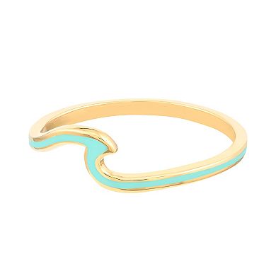Color Romance Turquoise Enamel Wave Ring