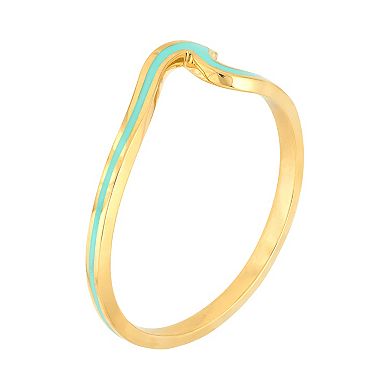 Color Romance Turquoise Enamel Wave Ring