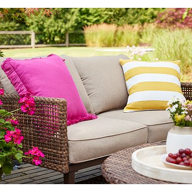 Sonoma Goods For Life Fringe Trim Solid Outdoor Throw Pillow