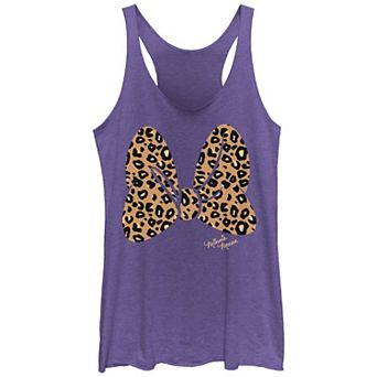 Disney's Minnie Mouse Leopard Print Bow Juniors' Tri-Blend Tank Top