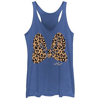 Disney's Minnie Mouse Leopard Print Bow Juniors' Tri-Blend Tank Top