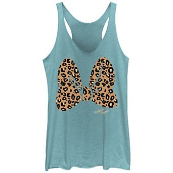 Disney's Minnie Mouse Leopard Print Bow Juniors' Tri-Blend Tank Top