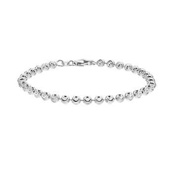 Karat Rush Sterling Silver Moon Cut Beaded Bracelet