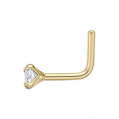 Lila Moon Diamond Accent L-Shape Nose Stud