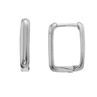 Karat Rush Sterling Silver Rectangular Huggie Earrings