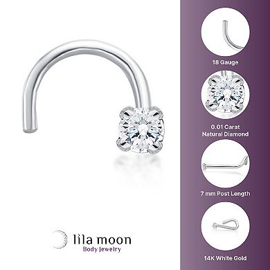 Lila Moon Diamond Accent Curve Nose Stud