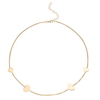 Karat Rush Gold Tone Sterling Silver Heart Station Necklace