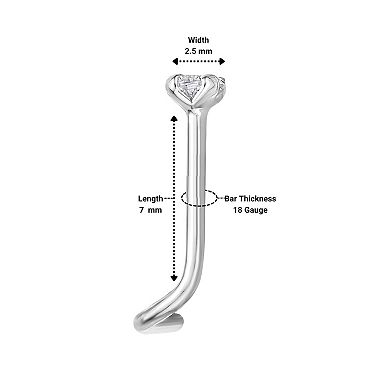 Lila Moon Diamond Accent Curve Nose Stud