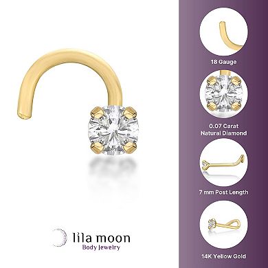 Lila Moon Diamond Accent Curve Nose Stud