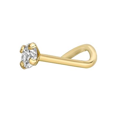 Lila Moon Diamond Accent Curve Nose Stud
