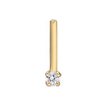 Lila Moon 14k Gold Lab-Grown Diamond Accent L-Shape Nose Stud