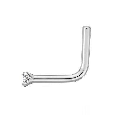 Lila Moon 14k Gold Lab-Grown Diamond Accent L-Shape Nose Stud