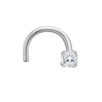 Lila Moon 14k Gold Lab Grown Diamond Accent Curved Nose Ring