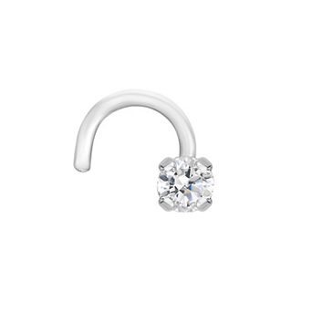 Lila Moon 14k Gold Lab Grown Diamond Accent Curved Nose Ring