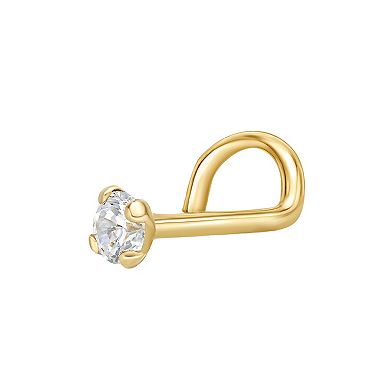 Lila Moon 14k Gold Lab Grown Diamond Accent Curved Nose Ring