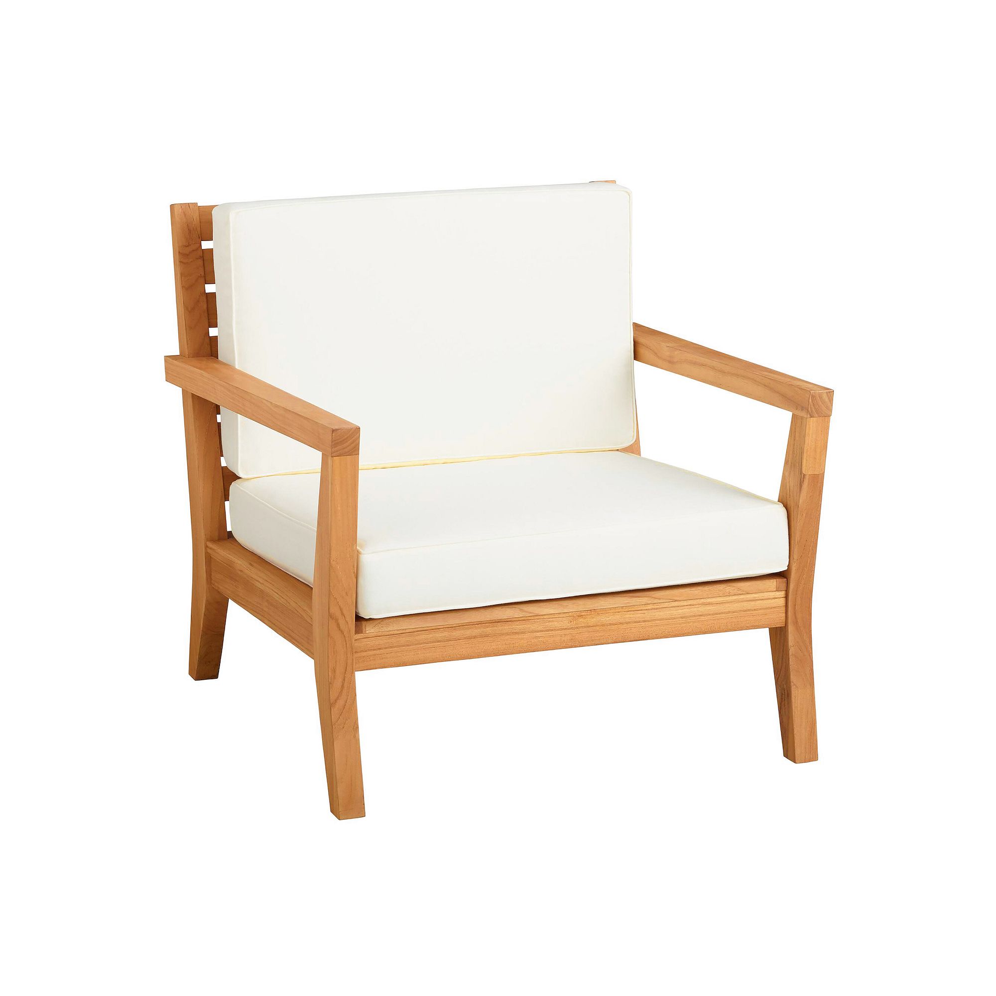 Linon Carenen Outdoor Arm Chair & Cushions, Natural