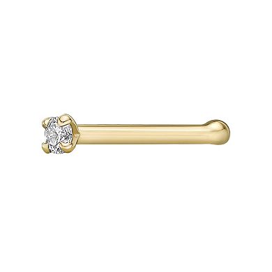 Lila Moon 14k Gold Lab Grown Diamond Accent Straight Nose Ring