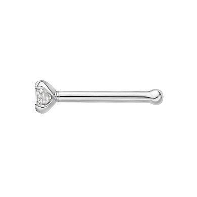 Lila Moon 14k Gold Lab Grown Diamond Accent Straight Nose Ring