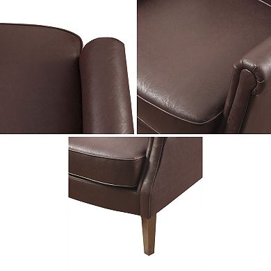 Madison Park Elisha Faux Leather Accent Arm Chair