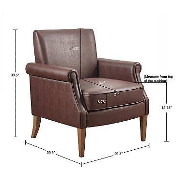 Madison Park Elisha Faux Leather Accent Arm Chair