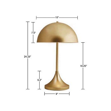 INK+IVY Bryson Dome-Shaped 2-Light Metal Table Lamp