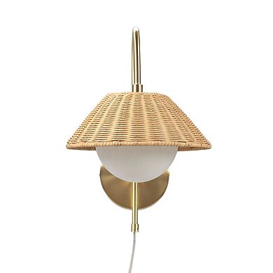 INK+IVY Laguna Rattan Weave Shade Wall Sconce