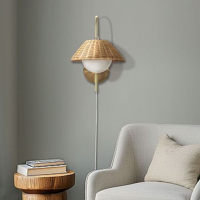 INK+IVY Laguna Rattan Weave Shade Wall Sconce