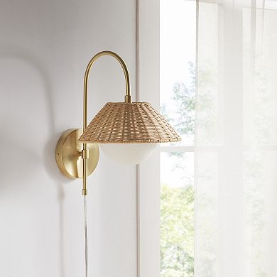 INK+IVY Laguna Rattan Weave Shade Wall Sconce