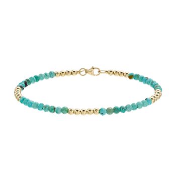 Karat Rush 14k Gold Turquoise Beaded Bracelet