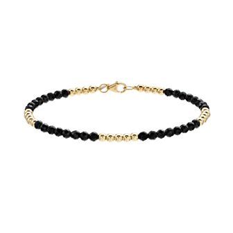 Karat Rush 14k Gold Onyx Beaded Bracelet