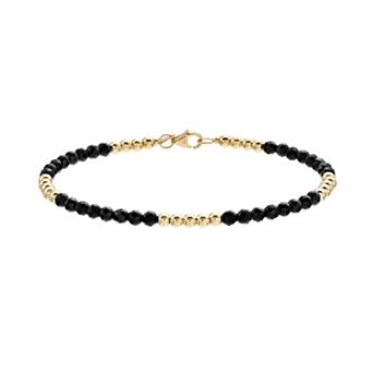 Karat Rush 14k Gold Onyx Beaded Bracelet