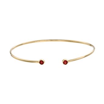 Karat Rush 14k Gold Garnet Cuff Bracelet