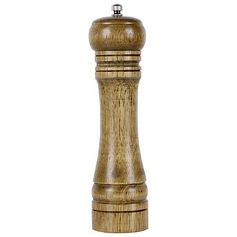 Home Wooden Hand Crank Twist Salt Spice Salt Mill Grinder Shaker Bronze Tone