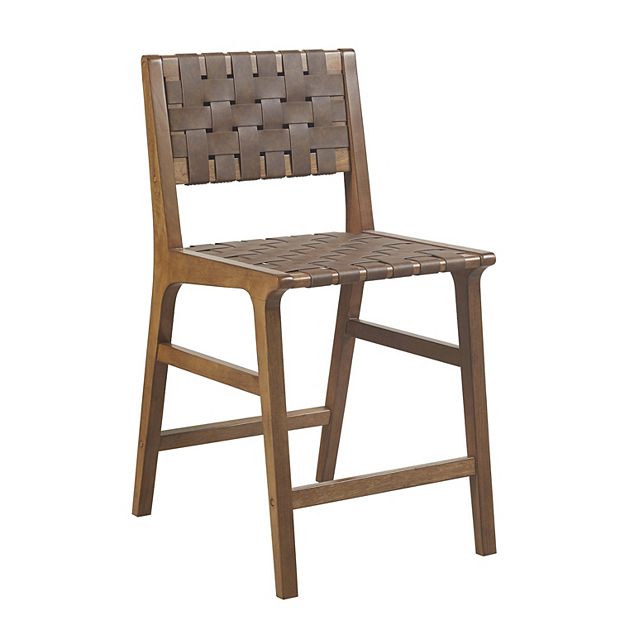 本革スツール～Woven leather stool～ INK+IVY Oslo Faux Leather Woven Counter Stool